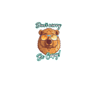 Don't worry be Capy model negru pe tricou