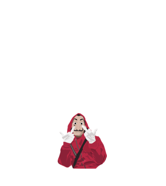 money heist fcku model alb pe tricou