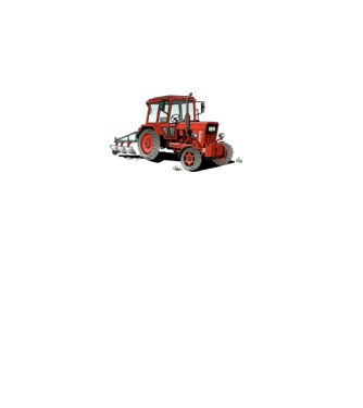 TRACTOR model alb pe tricou