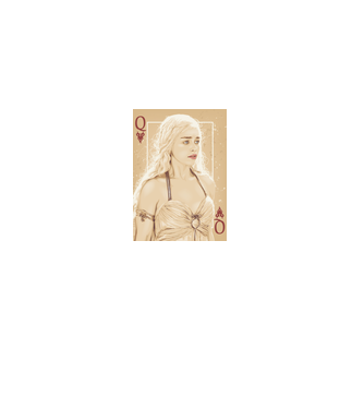 Queen Card model alb pe tricou
