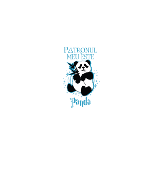 Patronul meu este PANDA model negru pe tricou