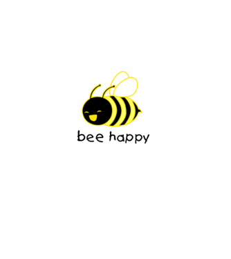 bee happy model gri pe tricou