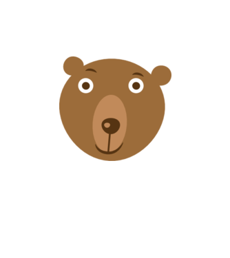 Bear Face model alb pe tricou