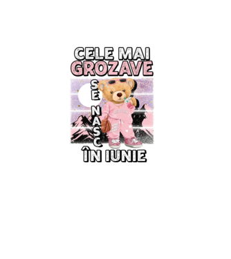 RETRO teddy fetişcană IUNIE model negru pe tricou