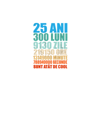 De 25 ani - luni - zile - ore - minute - secunde - sunt atât de cool model negru pe tricou