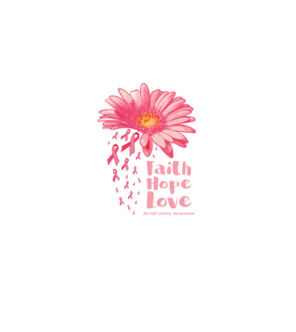 Gerbera faith hope love model negru pe tricou