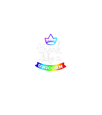 I think like a UNICORN model negru pe tricou