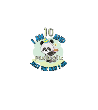 PANDASTIC 10 model alb pe tricou