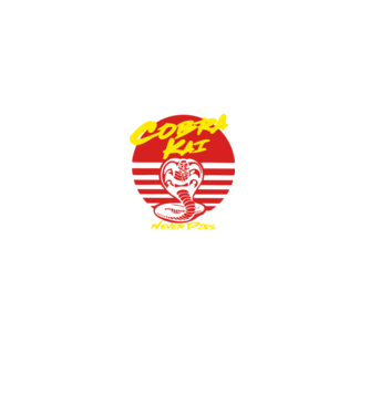 cobra kai sunset logo model negru pe tricou