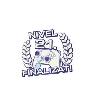 Nivel 21 finalizat! model alb pe tricou