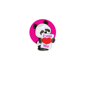 dragoste panda model turcoaz pe tricou
