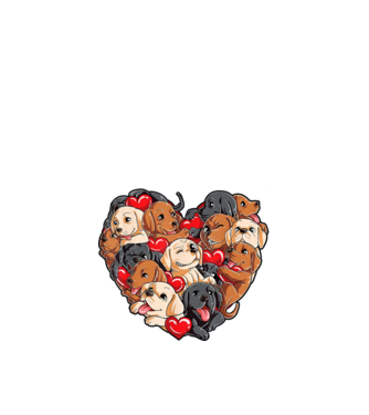 Puppy Heart model negru pe tricou