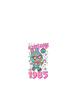 Awesome since 1985 - Labubu model alb pe tricou