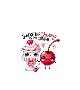 Cherry to my Sunday model alb pe tricou