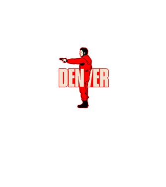 denver la casa de papel model albastru jeanși pe tricou
