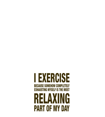 I exercise because model roșu pe tricou