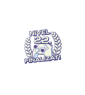 Nivel 22 finalizat! model negru pe tricou