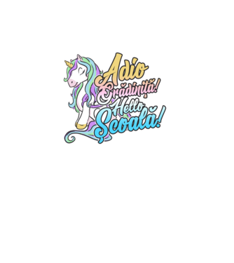 Adio grădiniță! Hello școală! model alb pe tricou