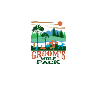 Grooms wolf pack model roz neon pe tricou