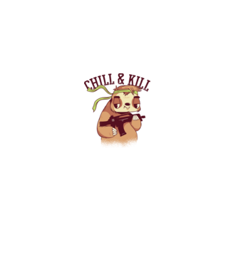 chill and kill model alb pe tricou