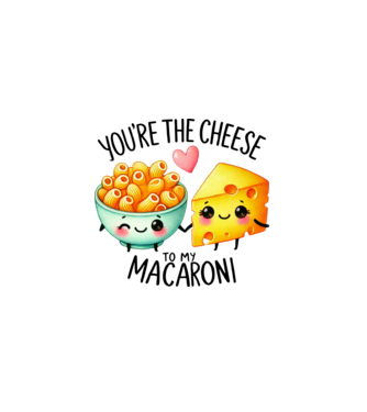 Cheese to my Macaroni model alb pe tricou