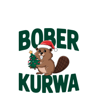 Bober kurwa xmas model alb pe tricou