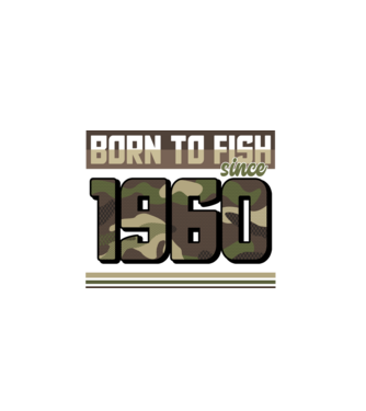 Born to fish since 1960 model negru pe tricou