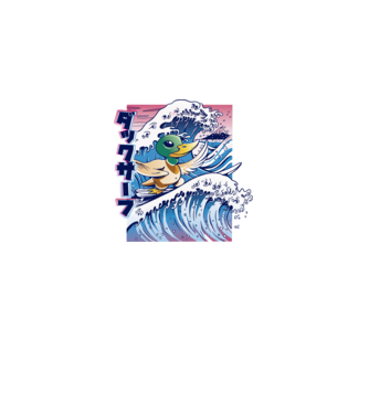 Surfer Duck model negru pe tricou