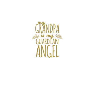 My grandpa is my guardian angel model negru pe tricou