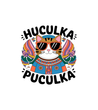 Huculka Puculka pisică 3 model nisipiu pe tricou
