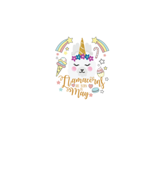 Llamacorns are born in May model alb pe tricou