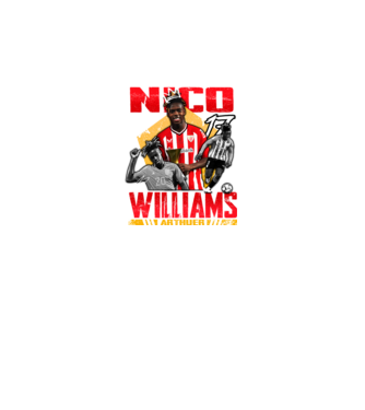 Nico Williams tribute model negru pe tricou