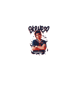 steve stranger things model albastru deschis pe tricou