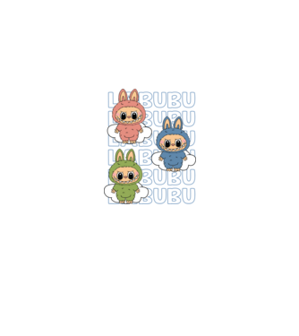 LABUBU model negru pe tricou