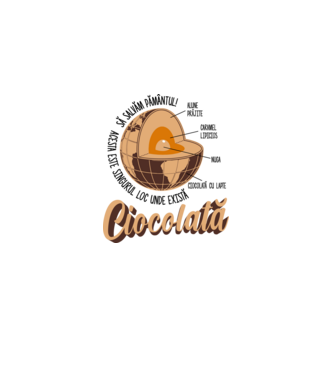 să salvăm Pământul! acesta este singurul loc unde există ciocolată - alune prăjite, caramel lipicios, nuga, ciocolată cu lapte model alb pe tricou