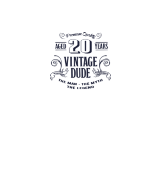 Vintage Dude - 20 model alb pe tricou