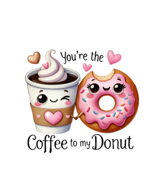 Coffee to my Donut model alb pe tricou