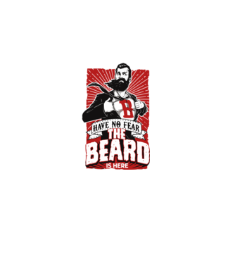 Have no fear the beard is here model alb pe tricou