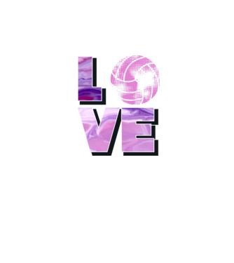 Love volleyball model negru pe tricou