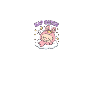 Nap Queen model alb pe tricou