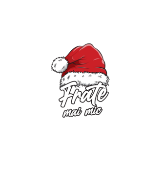 frate mai mic Santa Hat model negru pe tricou