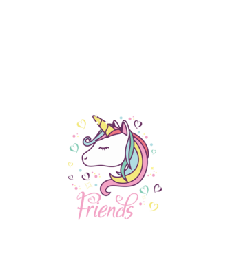 Unicorn Friend model negru pe tricou