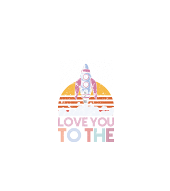 Retro vintage love you to the moon and back ROCKET model negru pe tricou
