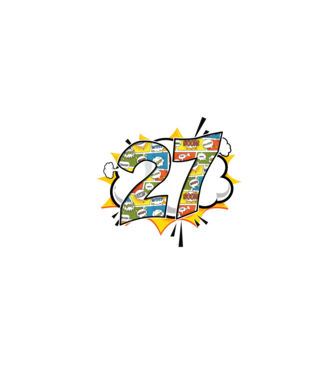 Birthday Comic Number 27 model turcoaz pe tricou