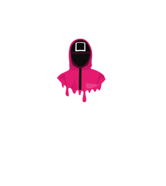 squid game square model negru pe tricou
