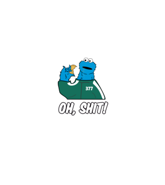 cookie monster squid game parody model negru pe tricou