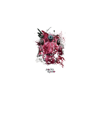 squid game poster model alb pe tricou