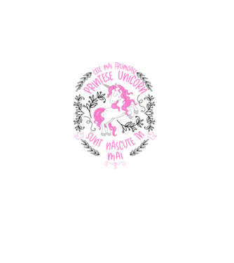 Cele mai frumoase prințese unicorn sunt născute în Mai model alb pe tricou