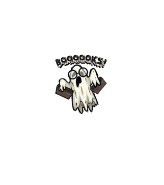 Spooky boookworm model negru pe tricou