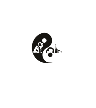 Yoga yin-yang model negru pe tricou